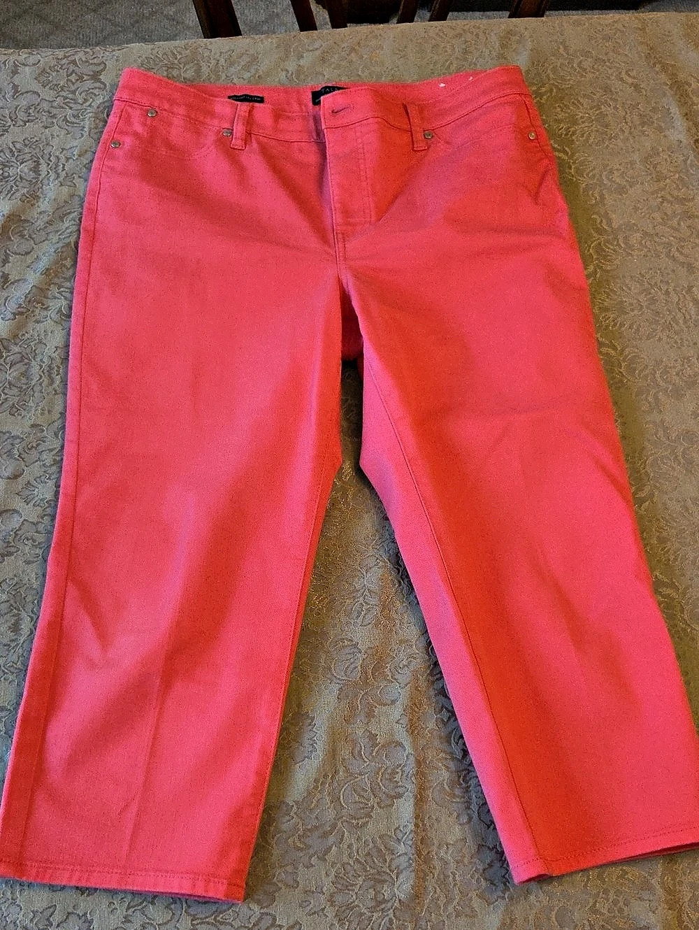 Talbots Simply Flattering Straight Leg Crop Pants Straight Leg Hot Pink